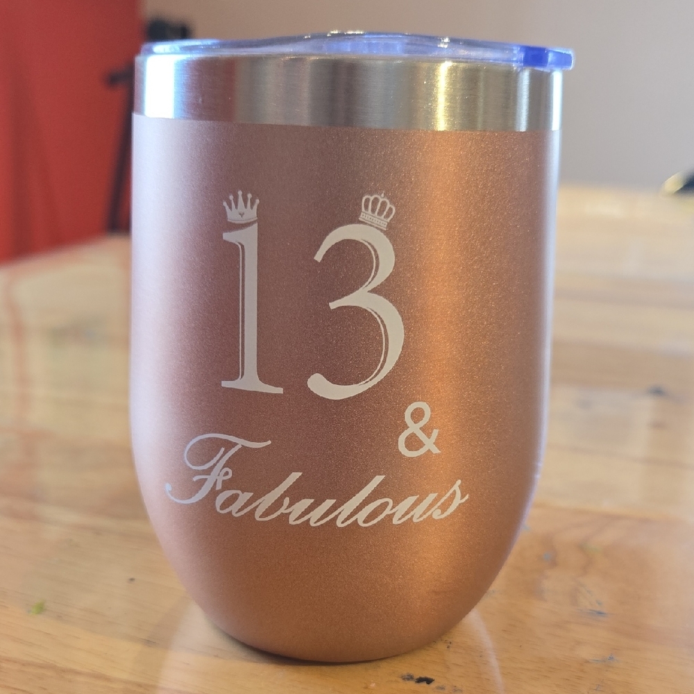 Rose Gold '13 & Fabulous' Tumbler